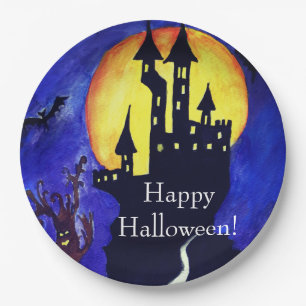 Happy Halloween Custom Paper Plates 9 in