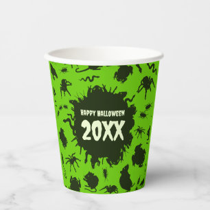 Happy Halloween Custom Text Dark Creepy Crawlies Paper Cups