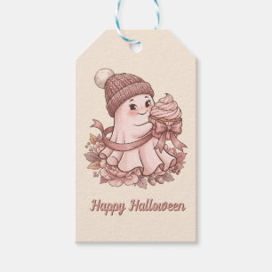 Happy Halloween Cute Autumn Harvest Ghost&Cupcake Gift Tags