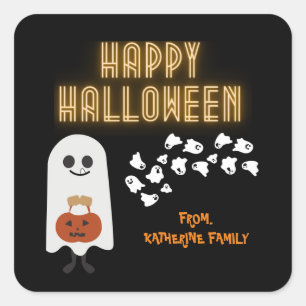Happy Halloween cute custom gift goody bag sticker