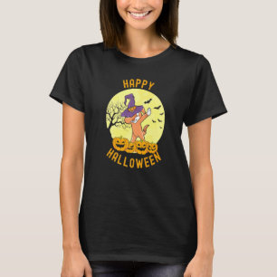 Happy Halloween Cute Dabbing Puppy Witch Pumpkins  T-Shirt