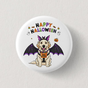 Happy Halloween Cute Dog Bat Trick-or-Treat 3 Cm Round Badge
