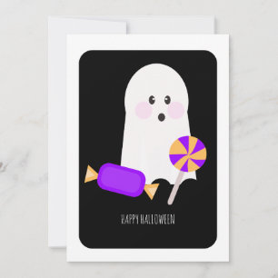 Happy Halloween Cute Ghost Candy Card