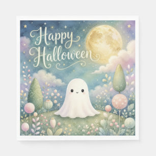 Happy Halloween Cute Ghost Pastel Garden Napkin