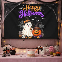 Happy Halloween Cute Ghost Pumpkin Spooky