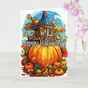 Happy Halloween   Cute Haunted House Card
