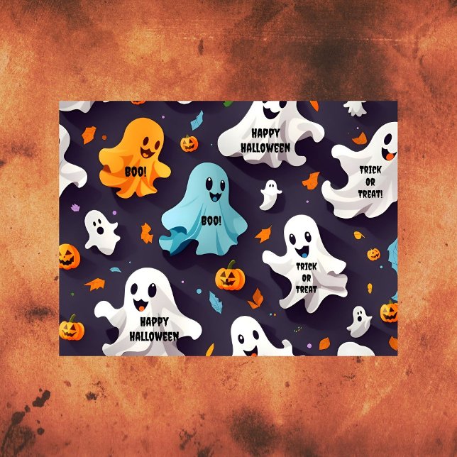 Happy Halloween Cute Mini Ghosts Tissue Paper (Creator Uploaded)