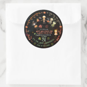 Happy Halloween Cute Monsters Ornament Classic Round Sticker