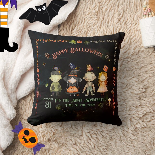 Happy Halloween Cute Monsters Party Cushion (Creator Uploaded)