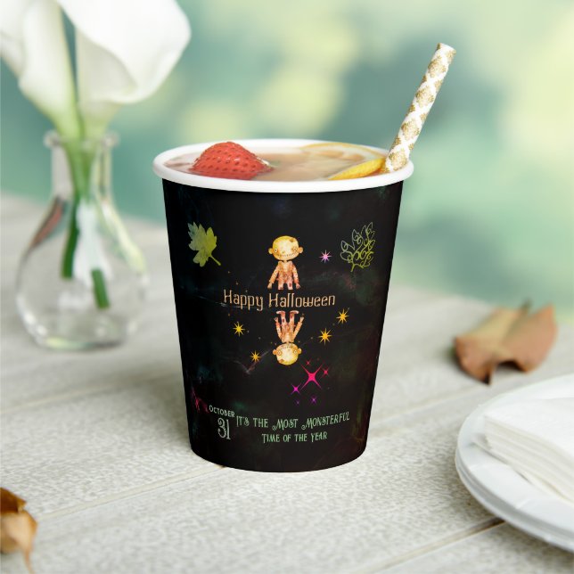 Happy Halloween Cute Monsters Party Paper Cups (Insitu)