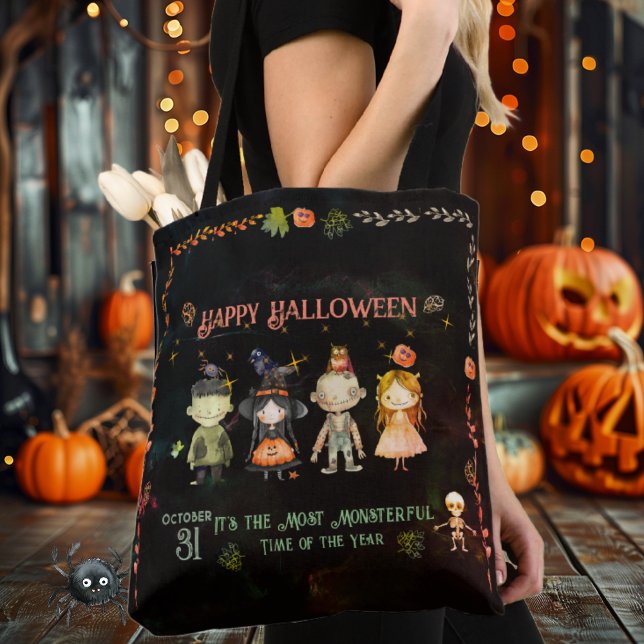 Happy Halloween Cute Monsters Party Tote Bag (Happy Halloween Cute Monsters Party Tote )