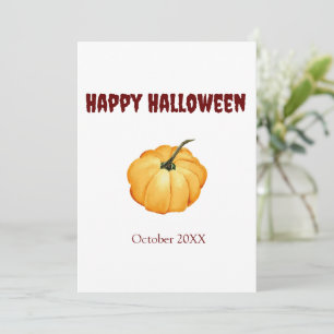 Happy Halloween cute orange pumpkin Holiday Card