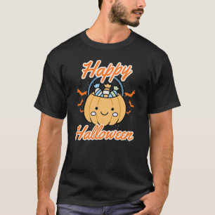 Happy Halloween Cute Pumpkin Candy Basket Spooky S T-Shirt
