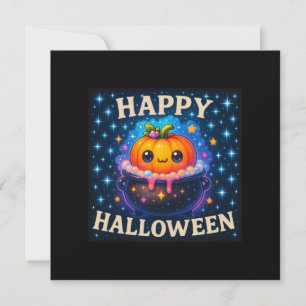 Happy Halloween Cute Pumpkin Cauldron Card