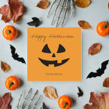 Happy Halloween Cute Pumpkin Face greeting