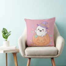 Happy Halloween cute pumpkin ghost pillow