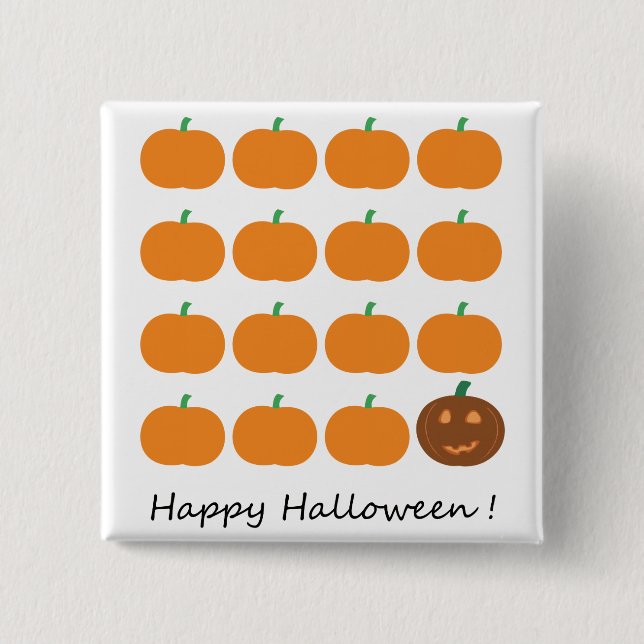 Happy Halloween Cute Pumpkin Patch 15 Cm Square Badge (Front)
