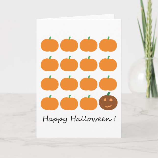 Happy Halloween Cute Pumpkin Patch Card (Front)
