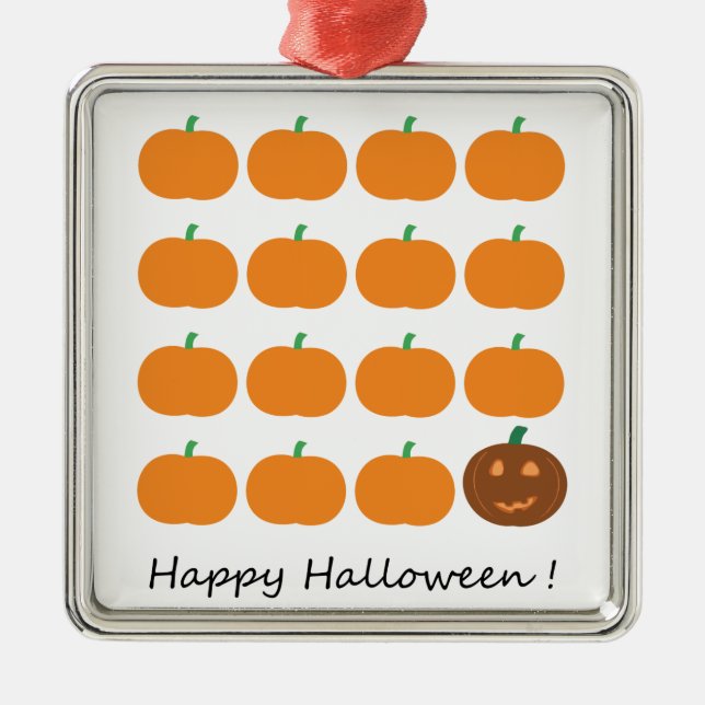 Happy Halloween Cute Pumpkin Patch Metal Tree Decoration (Front)