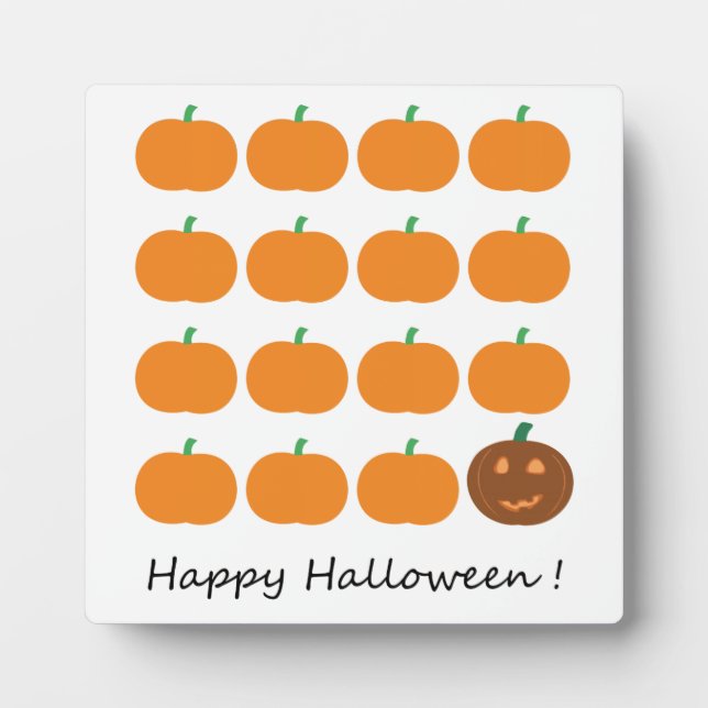 Happy Halloween Cute Pumpkin Patch Plaque (Front)