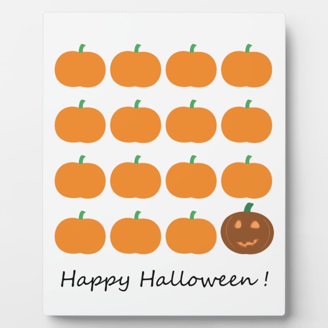 Happy Halloween Cute Pumpkin Patch Plaque (Front)