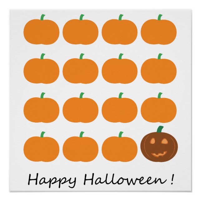 Happy Halloween Cute Pumpkin Patch Poster (Front)