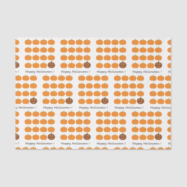 Happy Halloween Cute Pumpkin Patch Tissue Paper (Front)