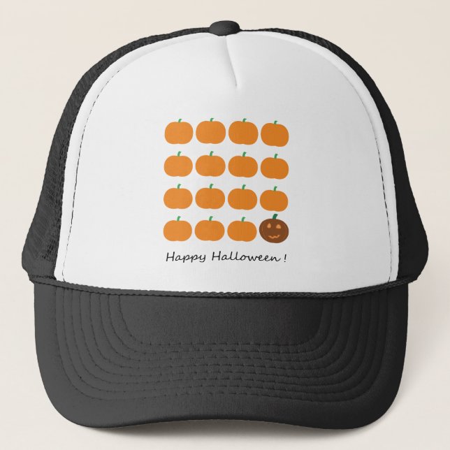 Happy Halloween Cute Pumpkin Patch Trucker Hat (Front)