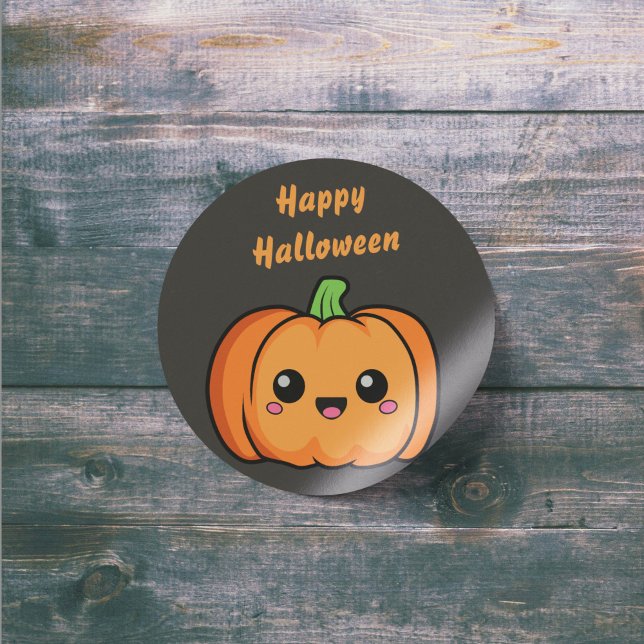 Happy Halloween Cute Pumpkin Sticker (Happy Halloween Cute Pumpkin Sticker)
