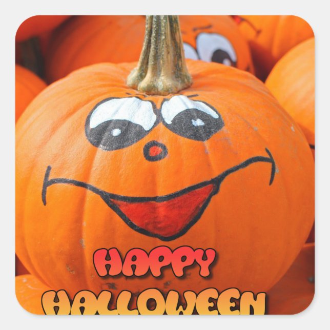 Happy Halloween Cute Pumpkin Stickers (Front)