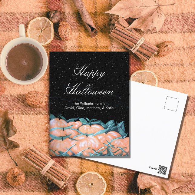 Happy Halloween Cute Pumpkins Harvest  Postcard (Creator Uploaded)