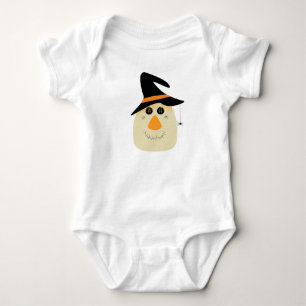 Happy Halloween Cute Scarecrow and Spider Baby Bodysuit