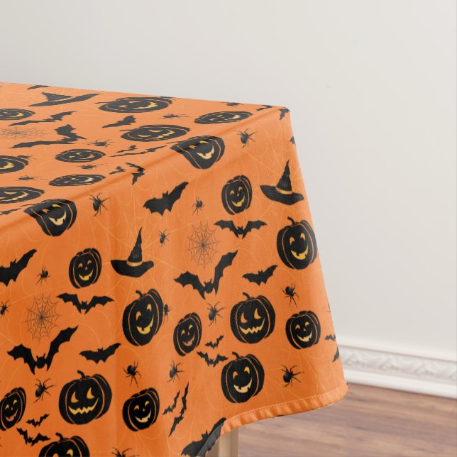 Happy Halloween | Cute Scary Halloween Pattern Tablecloth (In Situ)