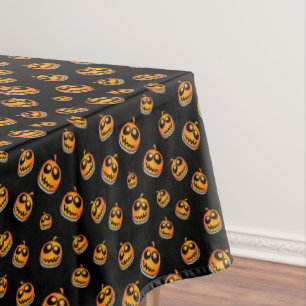 Happy Halloween Cute Scary Jack o' Lantern Tablecloth