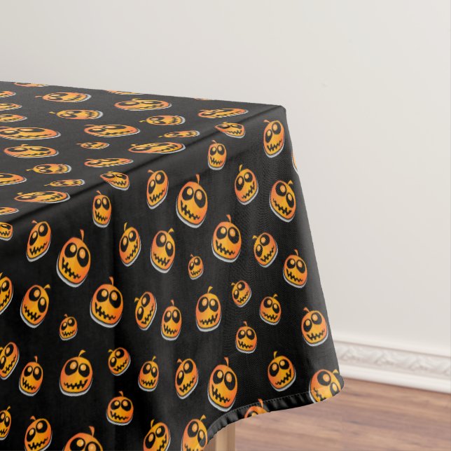 Happy Halloween | Cute Scary Jack o' Lantern Tablecloth (In Situ)