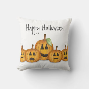 Happy Halloween Cute Simple Pumpkins  Cushion