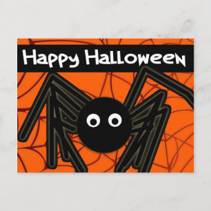 Happy Halloween Cute Spider Customisable Postcard