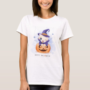Happy Halloween Cute Witch Kitty T-Shirt