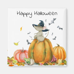 Happy Halloween Cute witch mouse Magnet