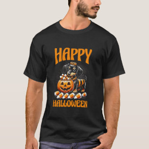 Happy Halloween Dachshund Candy Corn Pumpkin T Shi T-Shirt