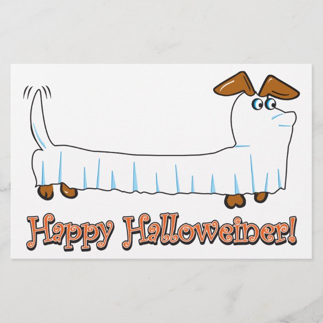 Happy Halloween Dachshund Stationery (Front)