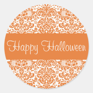 Happy Halloween Damask Envelope Sticker Seal
