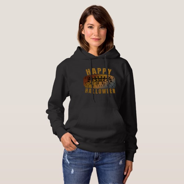 HAPPY HALLOWEEN DANCING SKELETON HOODIE (Front Full)