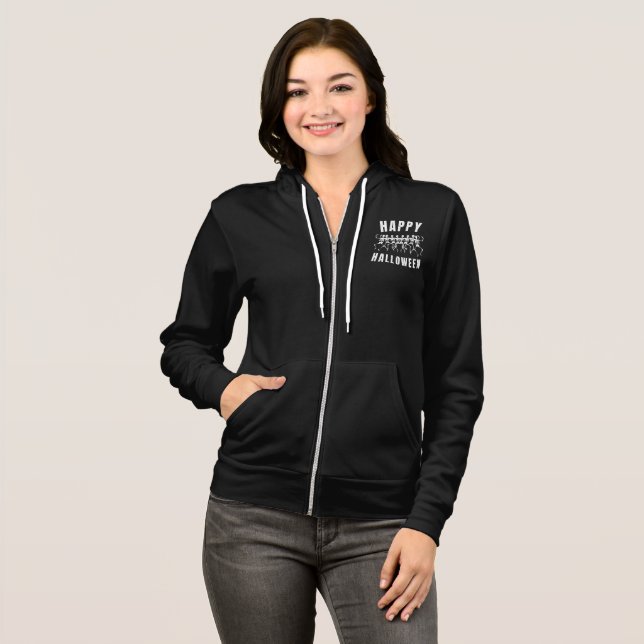 HAPPY HALLOWEEN DANCING SKELETONS HOODIE (Front Full)