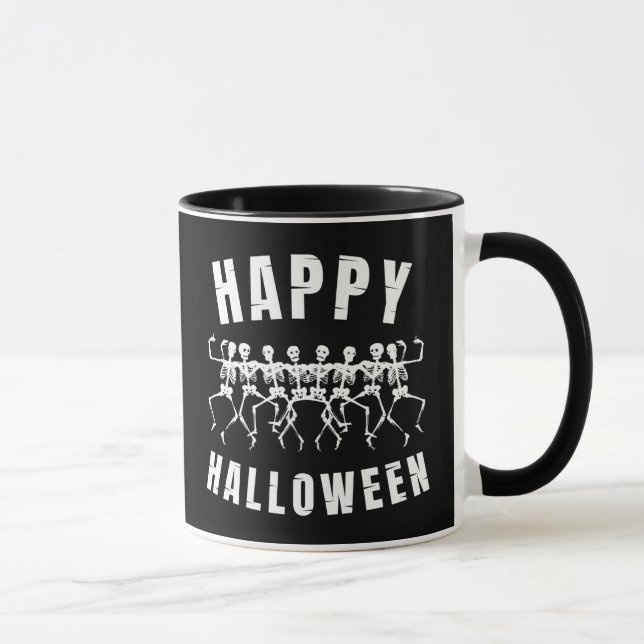 HAPPY HALLOWEEN DANCING SKELETONS MUG (Right)