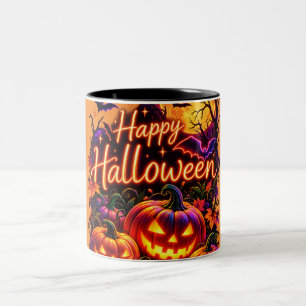 Happy Halloween dark design  Two-Tone Coffee Mug