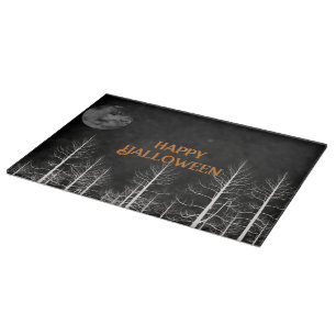 Happy Halloween Dark Woods Cutting Board