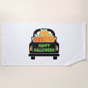 Happy Halloween day 2021 custume Beach Towel
