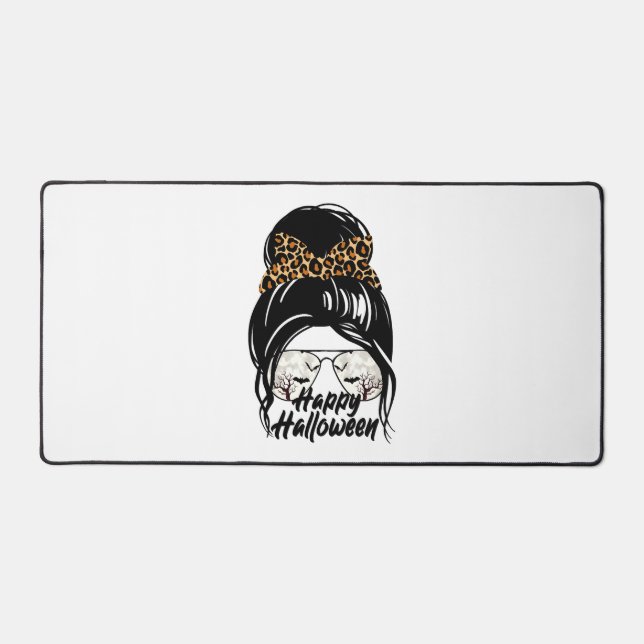 Happy Halloween Day 2021 Halloween Leopard Mum Desk Mat (Front)