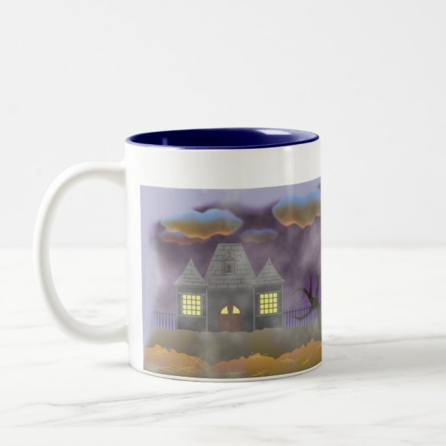 Happy Halloween- design 1 Two-Tone Coffee Mug (Left)